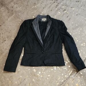 Black and Gray Tailored Wool Blazer A Vintage Classic